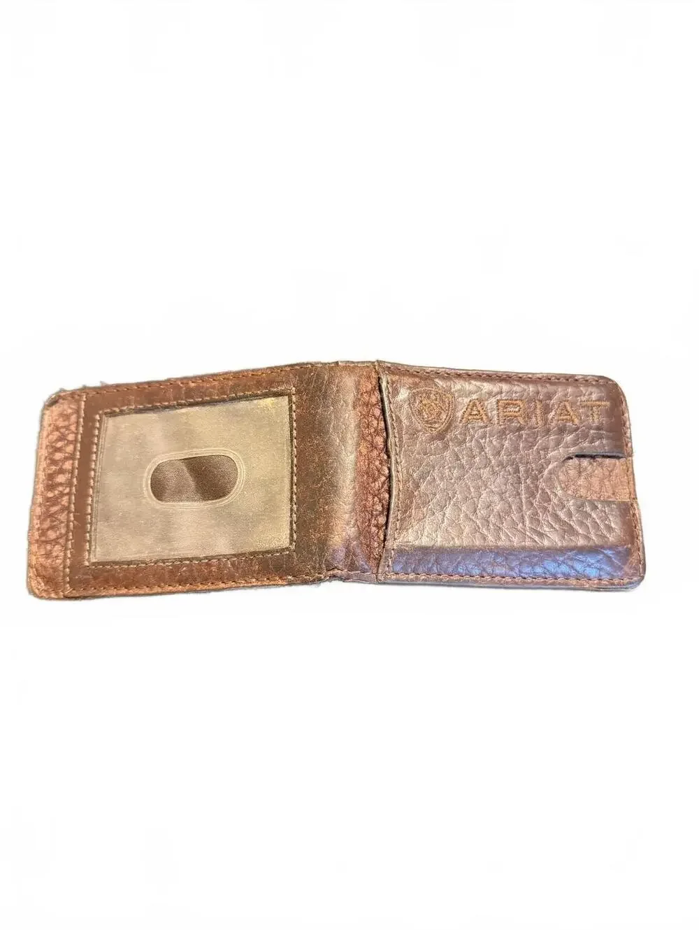 Ariat Brown Leather Bifold Wallet with Money Clip